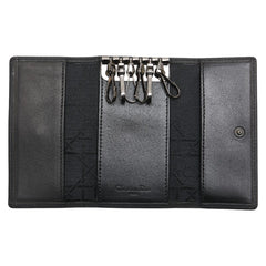 ディオール ロゴプレート 6連 キーケース ブラック レザー レディース Dior 【中古】