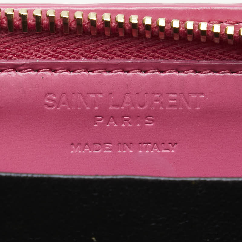 サンローラン ラウンドファスナー コインケース 326598 ピンク レザー レディース SAINT LAURENT 【中古】