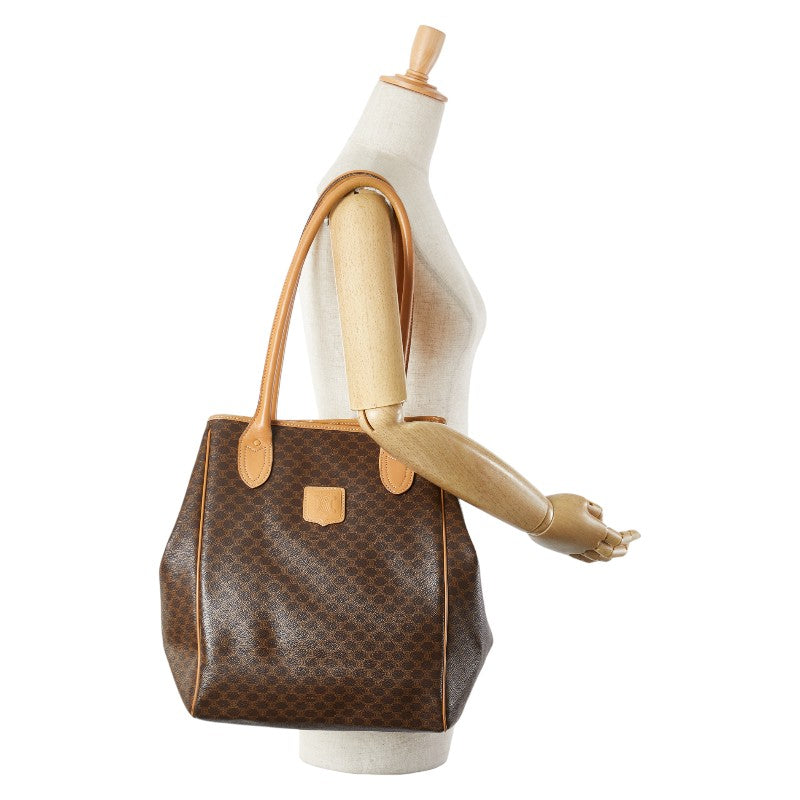 セリーヌ マカダム トートバッグ ワンショルダーバッグ ブラウン PVC レザー レディース CELINE 【中古】