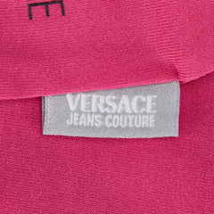ヴェルサーチェ JEANS COUTURE ハイビスカス Ｔシャツ サイズ:S ピンク マルチカラー ポリエステル レディース VERSACE 【中古】