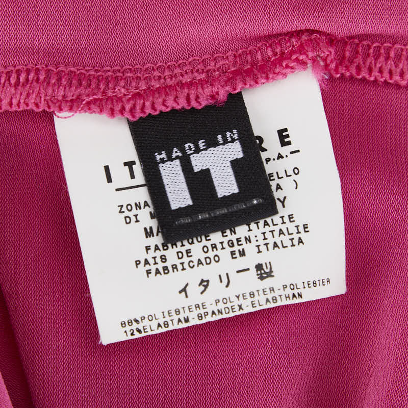 ヴェルサーチェ JEANS COUTURE ハイビスカス Ｔシャツ サイズ:S ピンク マルチカラー ポリエステル レディース VERSACE 【中古】