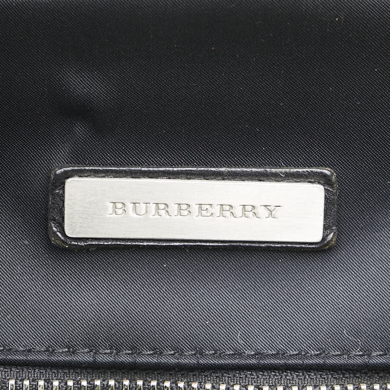 バーバリー ノバチェック ビジネスバッグ ショルダーバッグ 2WAY ブラック ナイロン レザー レディース BURBERRY 【中古】