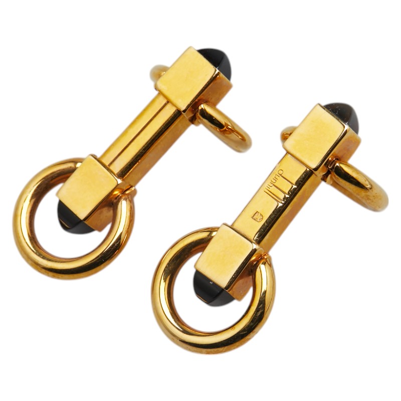 ダンヒル ロング シェイプ カフス ゴールド メッキ メンズ Dunhill 【中古】