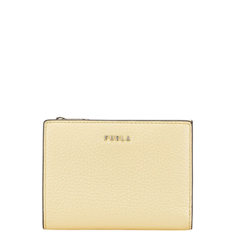 フルラ 二つ折り財布 イエロー レザー レディース Furla 【中古】