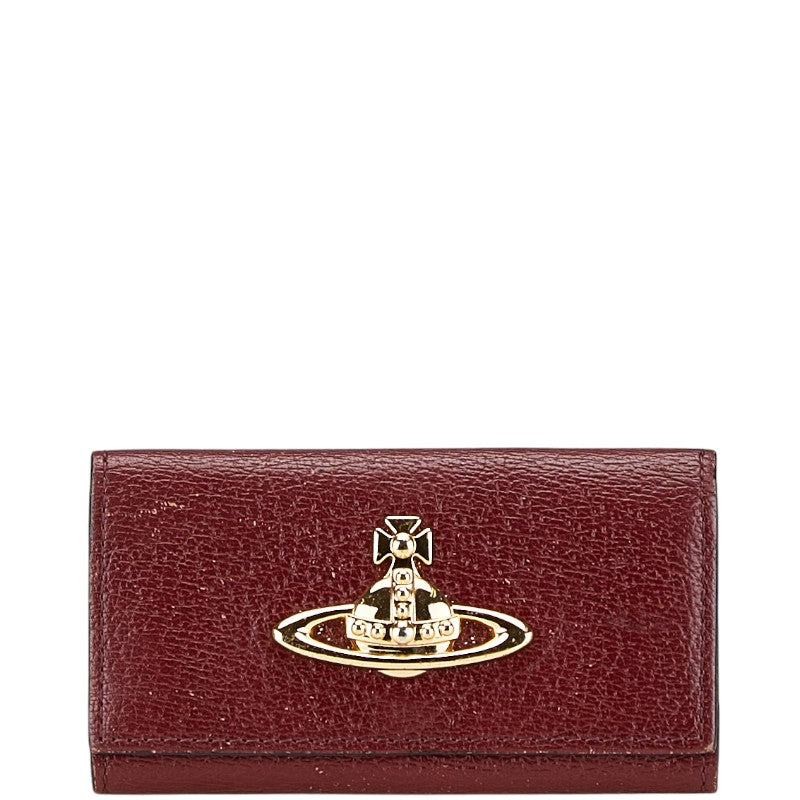 ヴィヴィアンウエストウッド 4連 キーケース キーリング 3518C95 レッド レザー レディース Vivienne Westwood 【中古】