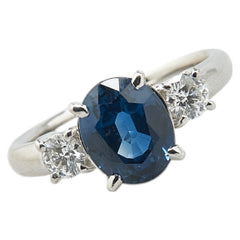 Pt900 プラチナ サファイア3.55ct ダイヤ0.468ct リング 指輪 レディース 16号 【中古】