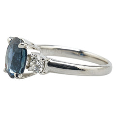 Pt900 プラチナ サファイア3.55ct ダイヤ0.468ct リング 指輪 レディース 16号 【中古】