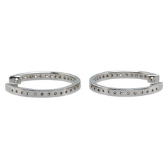 K18WG ホワイトゴールド ダイヤ0.30ct フープ ピアス レディース 【中古】