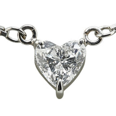 Pt850 プラチナ ダイヤ0.56ct ハート モチーフ ペンダントネックレス レディース 【中古】