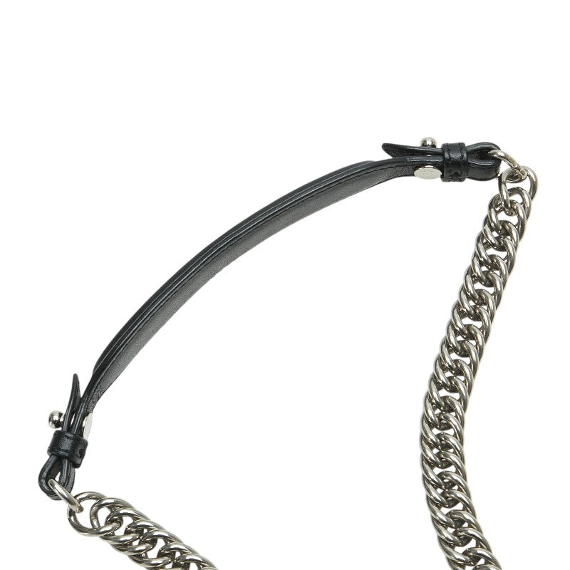 フェンディ キャナイ スモール 斜め掛け チェーン ショルダーバッグ 8M0381 ブラック レザー レディース FENDI 【中古】
