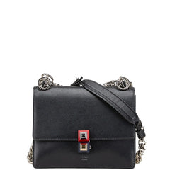 フェンディ キャナイ スモール 斜め掛け チェーン ショルダーバッグ 8M0381 ブラック レザー レディース FENDI 【中古】