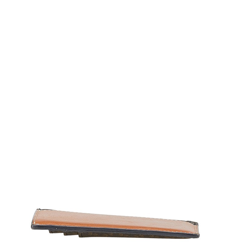セリーヌ マカダム カードケース ブラック ブラウン PVC レザー レディース CELINE 【中古】