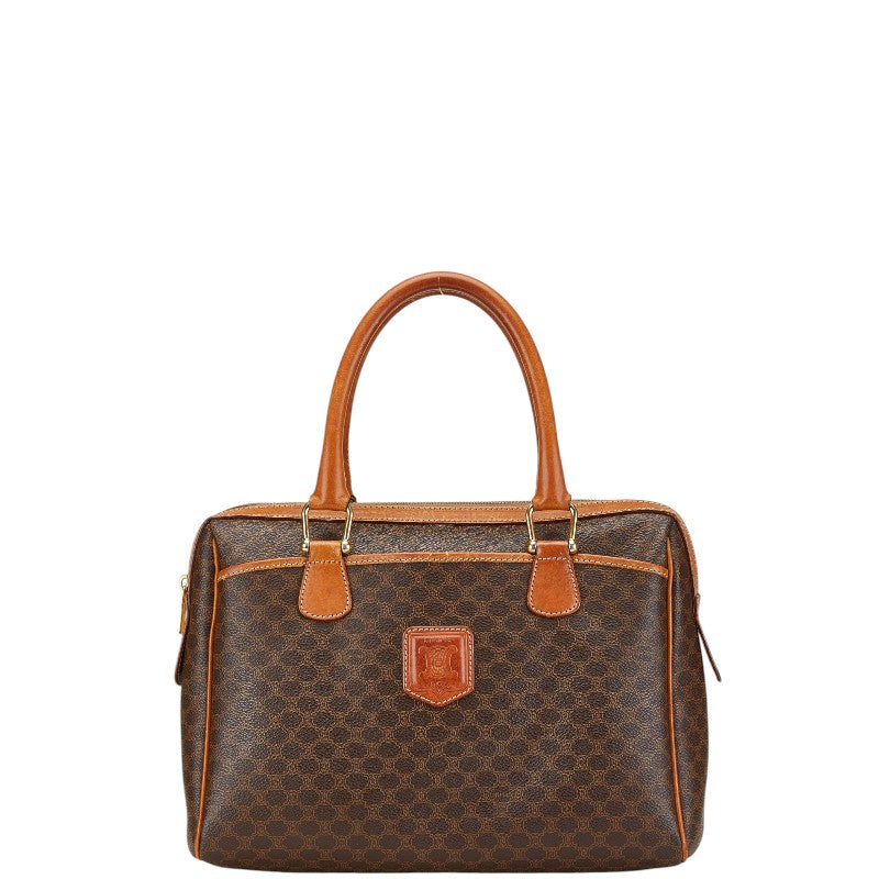 セリーヌ マカダム ハンドバッグ ブラウン PVC レザー レディース CELINE 【中古】