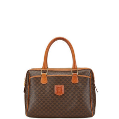 セリーヌ マカダム ハンドバッグ ブラウン PVC レザー レディース CELINE 【中古】