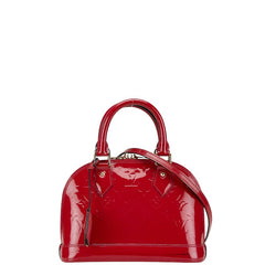 ルイ ヴィトン モノグラム ヴェルニ アルマBB ハンドバッグ ショルダーバッグ 2WAY M91606 ポムダムール レッド パテントレザー レディース LOUIS VUITTON 【中古】