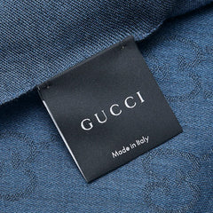 グッチ GGウール ストール ブルー ネイビー ウール レディース GUCCI 【中古】