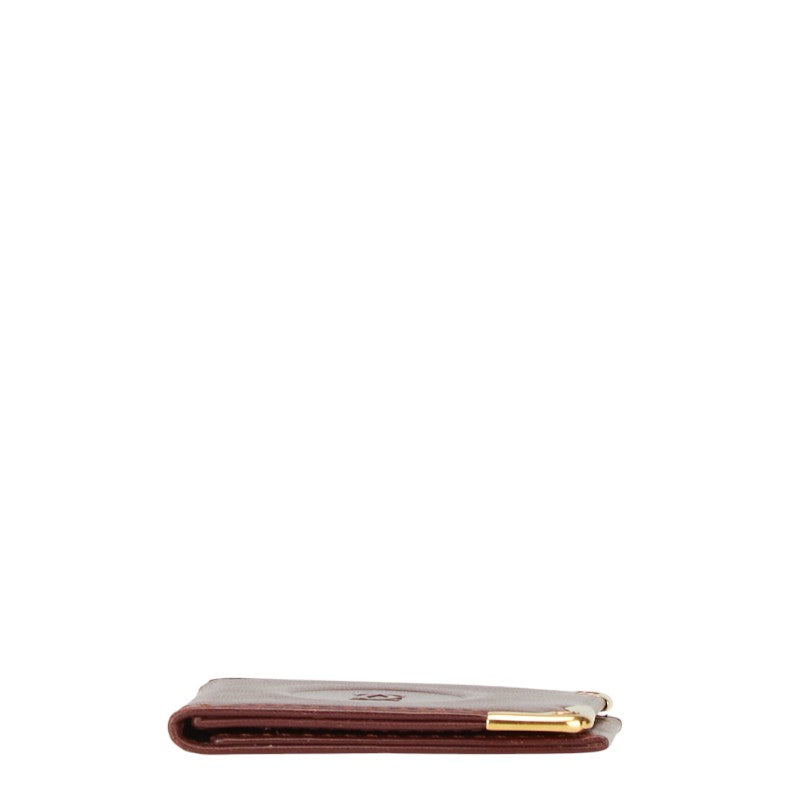 カルティエ マストライン ミニフォトケース ボルドー ワインレッド レザー レディース CARTIER 【中古】