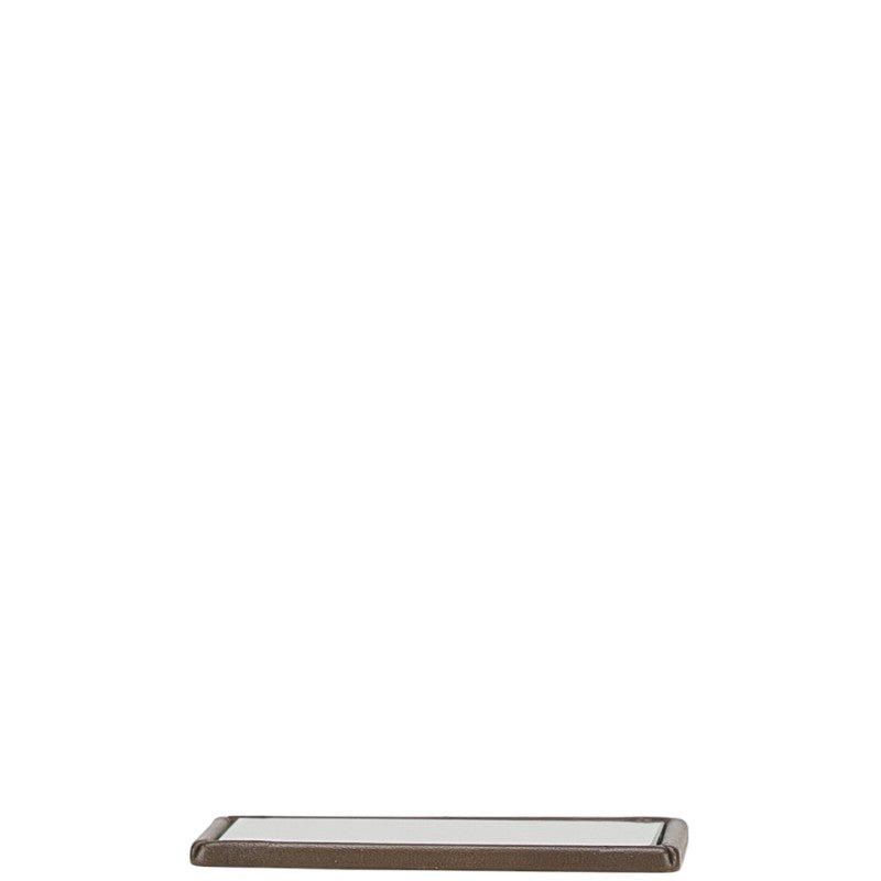 ボッテガヴェネタ コンパクトミラー 手鏡 グレー グレージュ レザー レディース BOTTEGAVENETA 【中古】