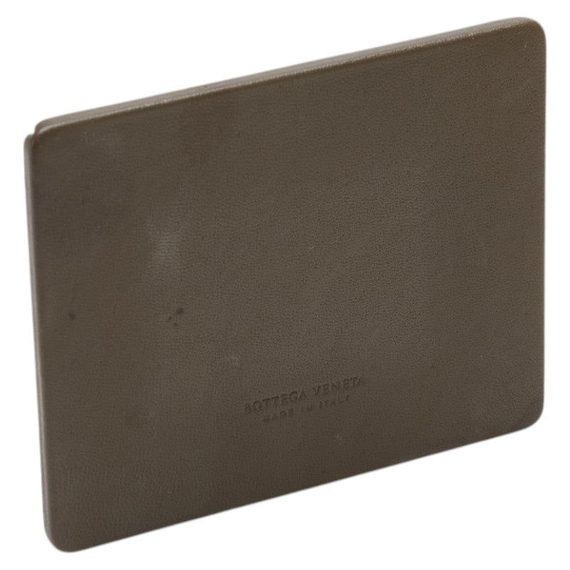 ボッテガヴェネタ コンパクトミラー 手鏡 グレー グレージュ レザー レディース BOTTEGAVENETA 【中古】