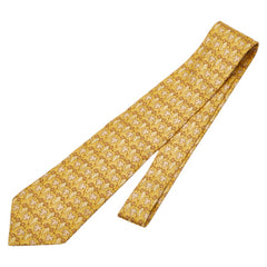 エルメス ぶどう 葡萄 ネクタイ イエロー ブラウン マルチカラー シルク メンズ HERMES 【中古】