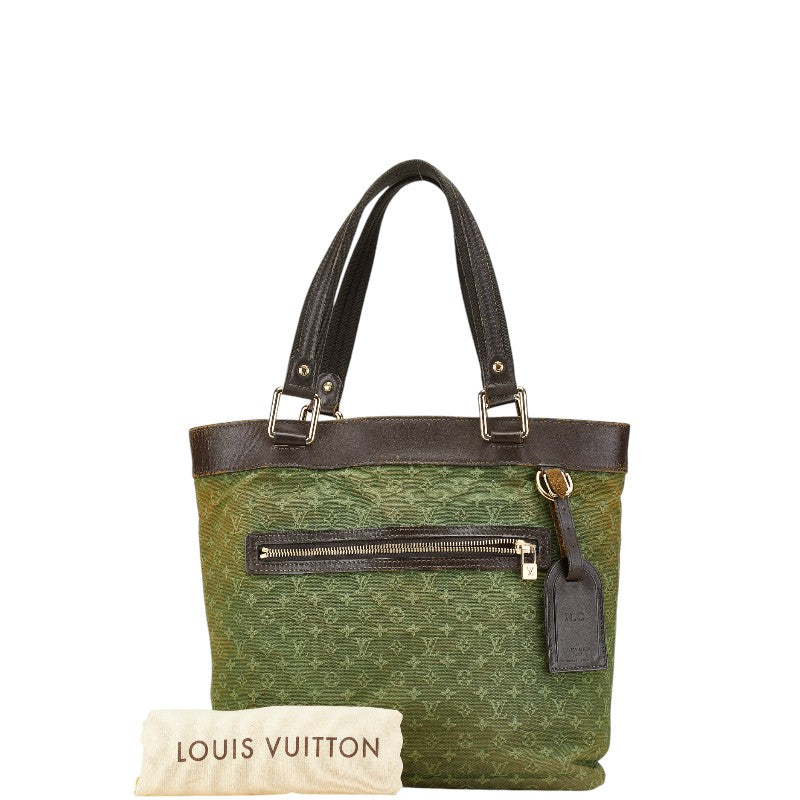ルイ ヴィトン モノグラム ミニ ルシーユGM トートバッグ M92681 グリーン キャンバス レザー レディース LOUIS VUITTON 【中古】