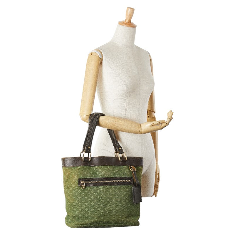 ルイ ヴィトン モノグラム ミニ ルシーユGM トートバッグ M92681 グリーン キャンバス レザー レディース LOUIS VUITTON 【中古】