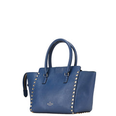 ヴァレンティノ ロックスタッズ ハンドバッグ ショルダーバッグ 2WAY ブルー レザー レディース VALENTINO 【中古】