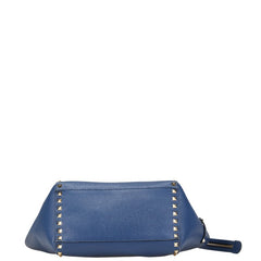 ヴァレンティノ ロックスタッズ ハンドバッグ ショルダーバッグ 2WAY ブルー レザー レディース VALENTINO 【中古】