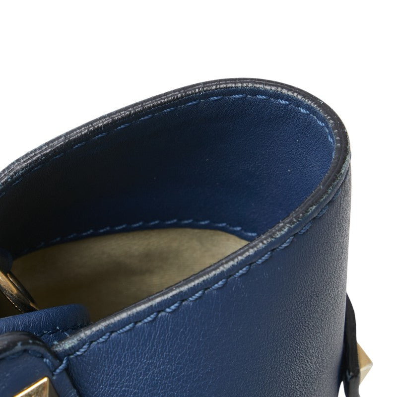 ヴァレンティノ ロックスタッズ ハンドバッグ ショルダーバッグ 2WAY ブルー レザー レディース VALENTINO 【中古】
