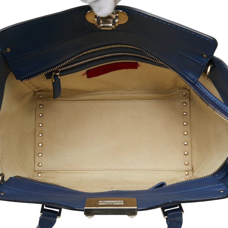 ヴァレンティノ ロックスタッズ ハンドバッグ ショルダーバッグ 2WAY ブルー レザー レディース VALENTINO 【中古】