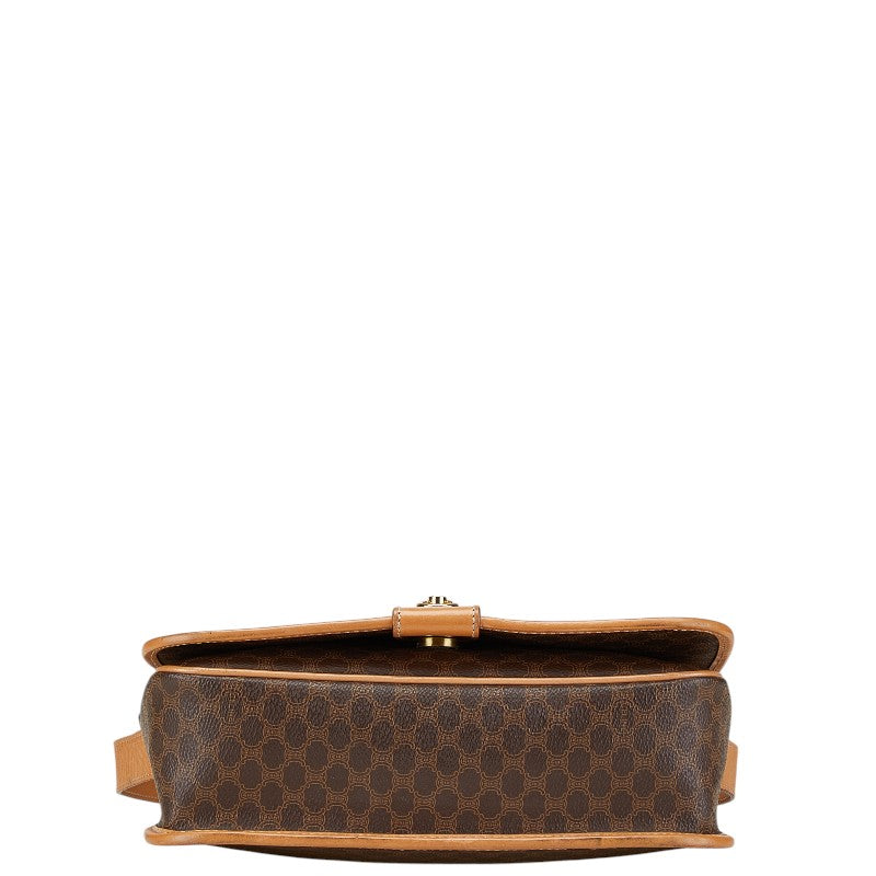 セリーヌ マカダム ショルダーバッグ ブラウン PVC レザー レディース CELINE 【中古】