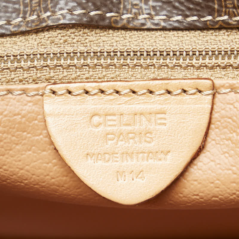 セリーヌ マカダム ショルダーバッグ ブラウン PVC レザー レディース CELINE 【中古】