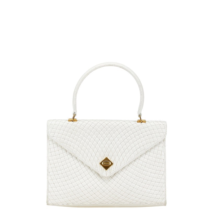 バリー キルティング ハンドバッグ ホワイト レザー レディース BALLY 【中古】