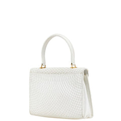 バリー キルティング ハンドバッグ ホワイト レザー レディース BALLY 【中古】