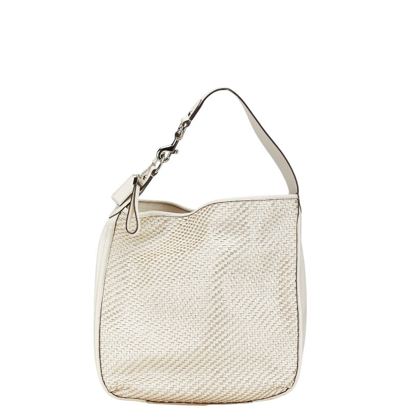 コーチ ワンショルダーバッグ ホワイト ゴールド レザー レディース COACH 【中古】