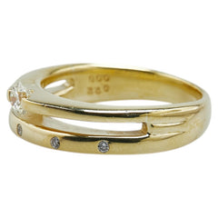 K18YG イエローゴールド ダイヤ0.22ct ダイヤ0.06ct リング 指輪 レディース 13.5号 【中古】