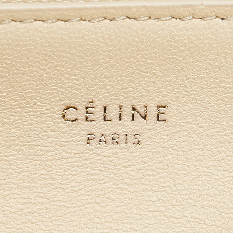 セリーヌ バイカラー クラッチバッグ ベージュ ブラック レザー レディース CELINE 【中古】