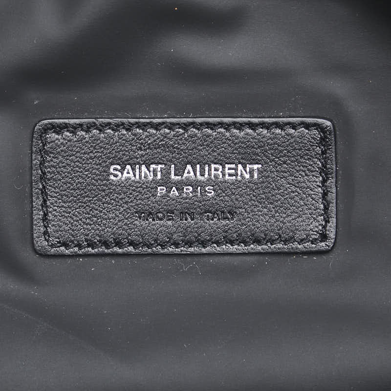 サンローラン クラッチバッグ ポーチ 414764 ブラック カーキ キャンバス レザー レディース SAINT LAURENT 【中古】