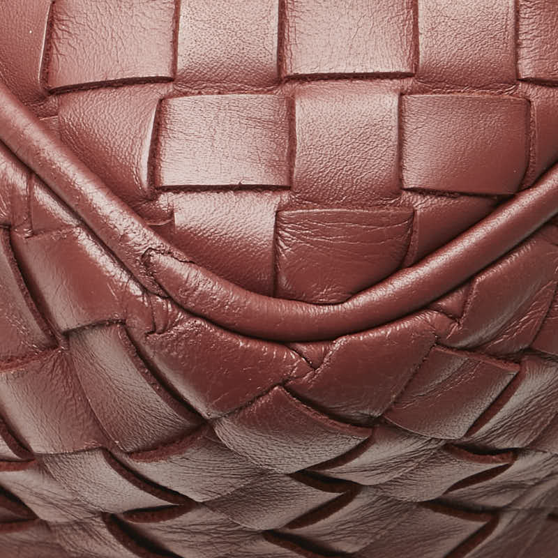 ボッテガヴェネタ イントレチャート 斜め掛け ショルダーバッグ レッド レザー レディース BOTTEGAVENETA 【中古】