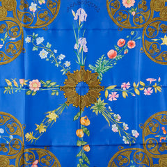 エルメス カレ90 ARABESQUES アラベスク スカーフ ブルー マルチカラー シルク レディース HERMES 【中古】