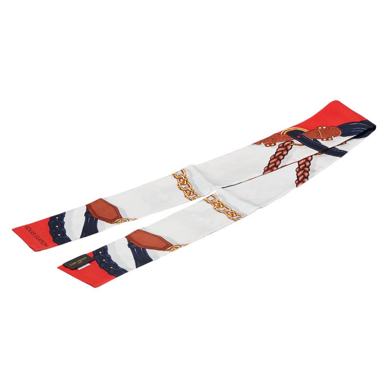 ルイ ヴィトン バンドー スカーフ バッグスカーフ MP1825 レッド ホワイト マルチカラー シルク レディース LOUIS VUITTON 【中古】