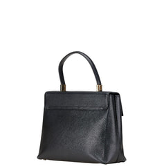 サルヴァトーレフェラガモ ガンチーニ ハンドバッグ ショルダーバッグ 2WAY ブラック レザー レディース Salvatore Ferragamo 【中古】