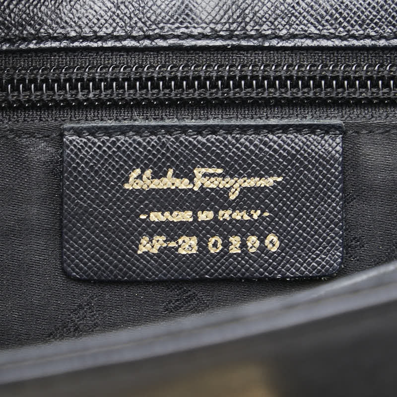 サルヴァトーレフェラガモ ガンチーニ ハンドバッグ ショルダーバッグ 2WAY ブラック レザー レディース Salvatore Ferragamo 【中古】