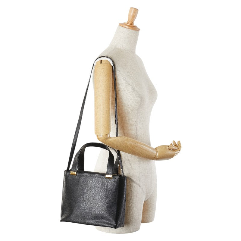 サルヴァトーレフェラガモ ハンドバッグ ショルダーバッグ 2WAY EE-21 9331 ブラック レザー レディース Salvatore Ferragamo 【中古】