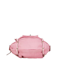 サルヴァトーレフェラガモ ガンチーニ ハンドバッグ ピンク キャンバス レザー レディース Salvatore Ferragamo 【中古】