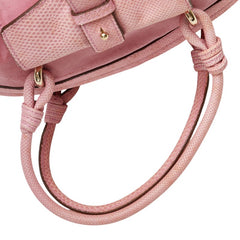 サルヴァトーレフェラガモ ガンチーニ ハンドバッグ ピンク キャンバス レザー レディース Salvatore Ferragamo 【中古】