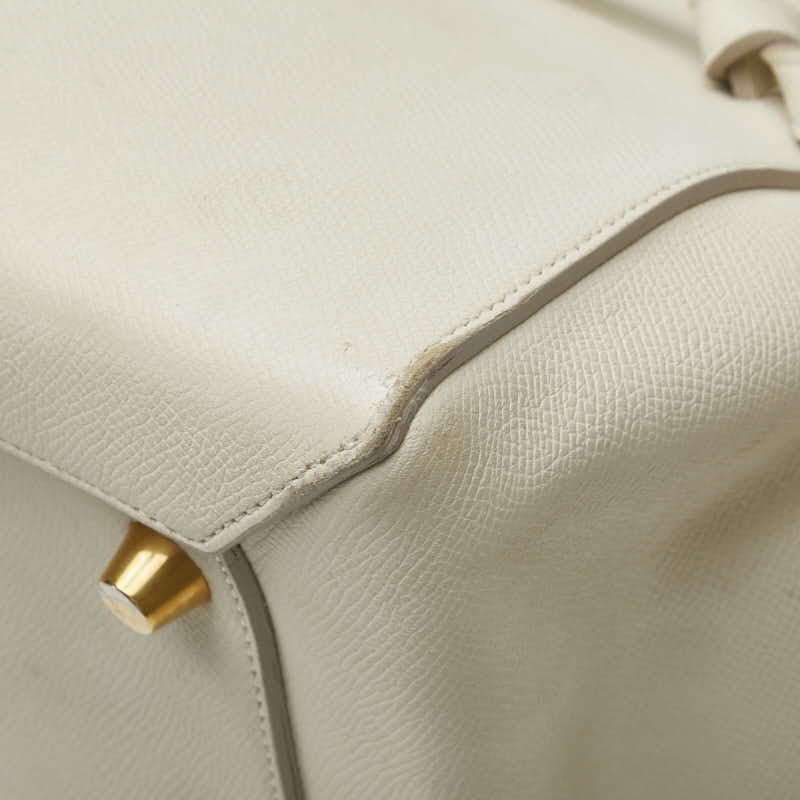 セリーヌ ベルトバッグ ハンドバッグ ショルダーバッグ 2WAY アイボリー レザー レディース CELINE 【中古】