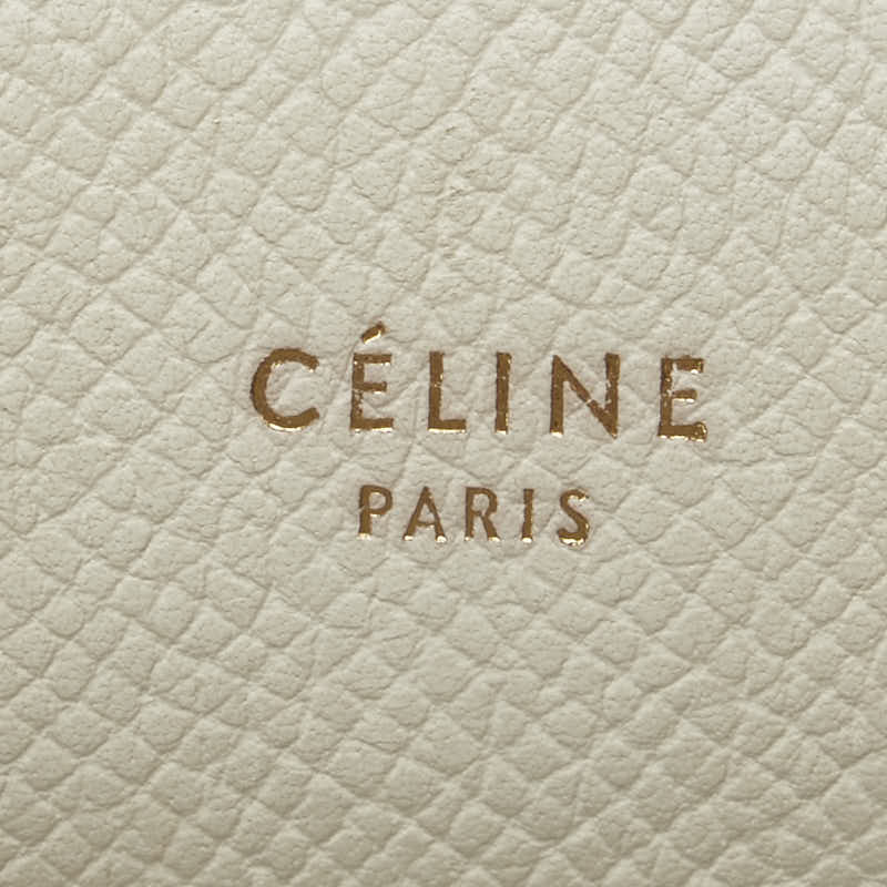 セリーヌ ベルトバッグ ハンドバッグ ショルダーバッグ 2WAY アイボリー レザー レディース CELINE 【中古】