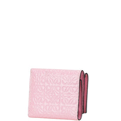 ロエベ アナグラム 三つ折り財布 ピンク レザー レディース LOEWE 【中古】