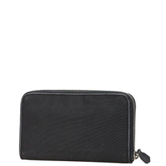 プラダ 三角ロゴプレート 長財布 ブラック ナイロン レザー レディース PRADA 【中古】